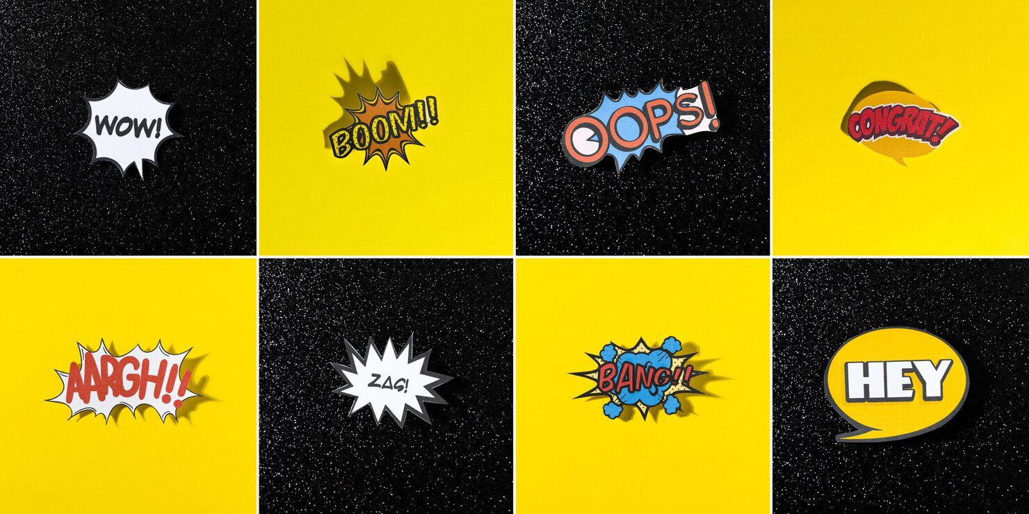 Comic-style speech bubble stickers