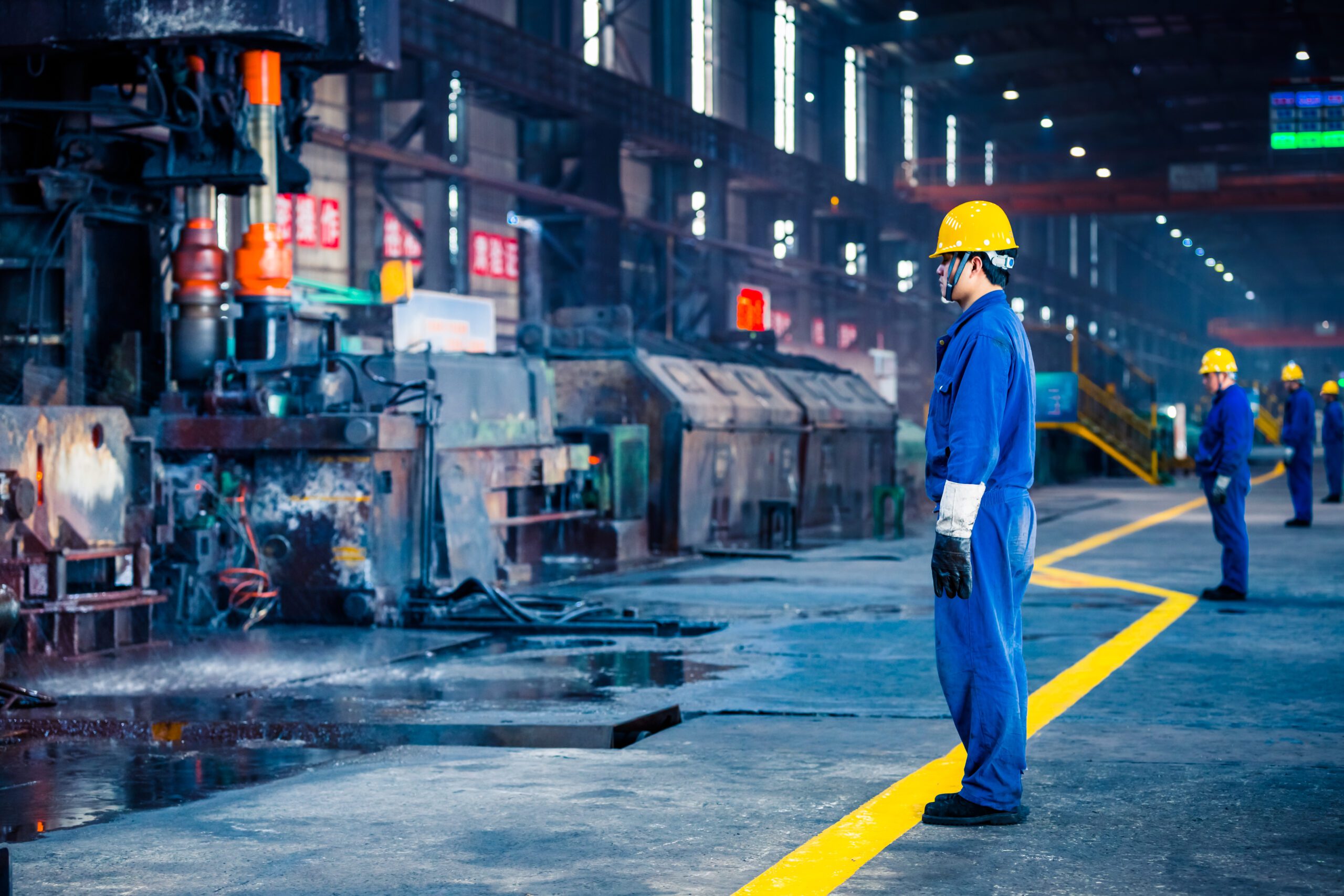 Interior view steel factory