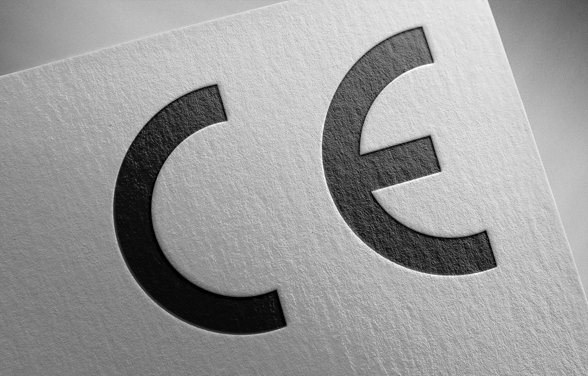 Embossed CE marking symbol