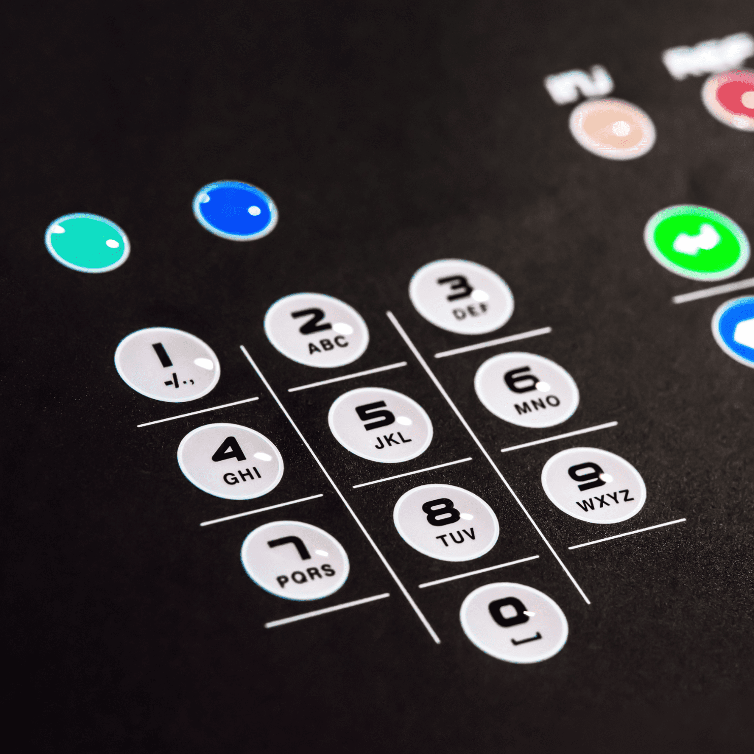 Backlit membrane keypad with printed number keys