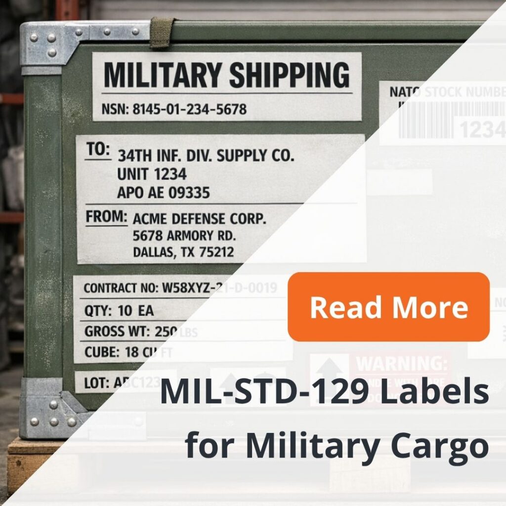 MIL-STD-129 labels: Durable Shipping Container Marking for Military Cargo