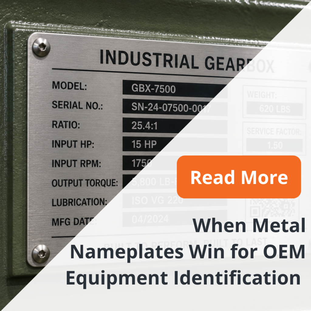 When Metal Nameplates Win for OEM Equipment Identification