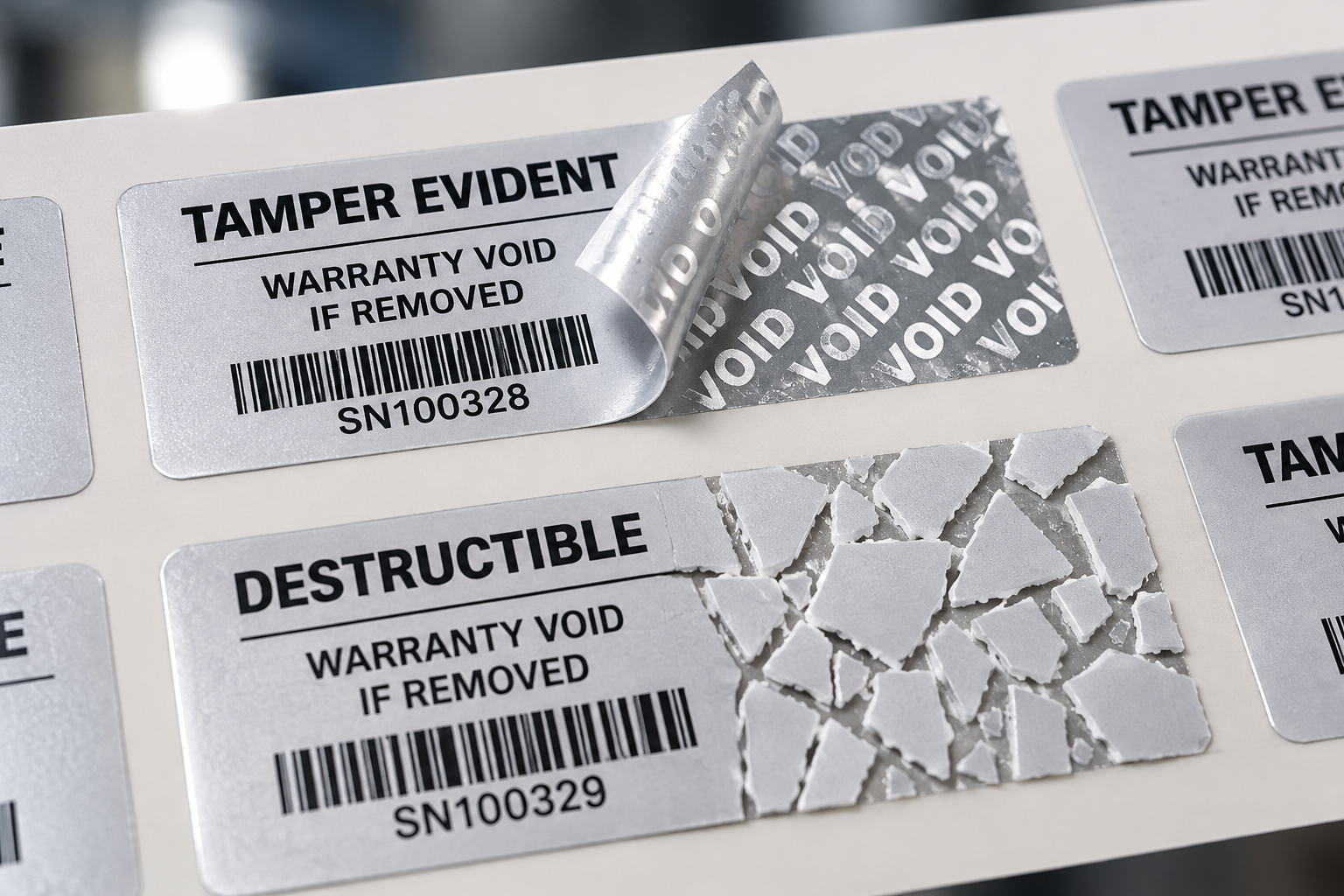 Tamper-Evident and Destructible Labels