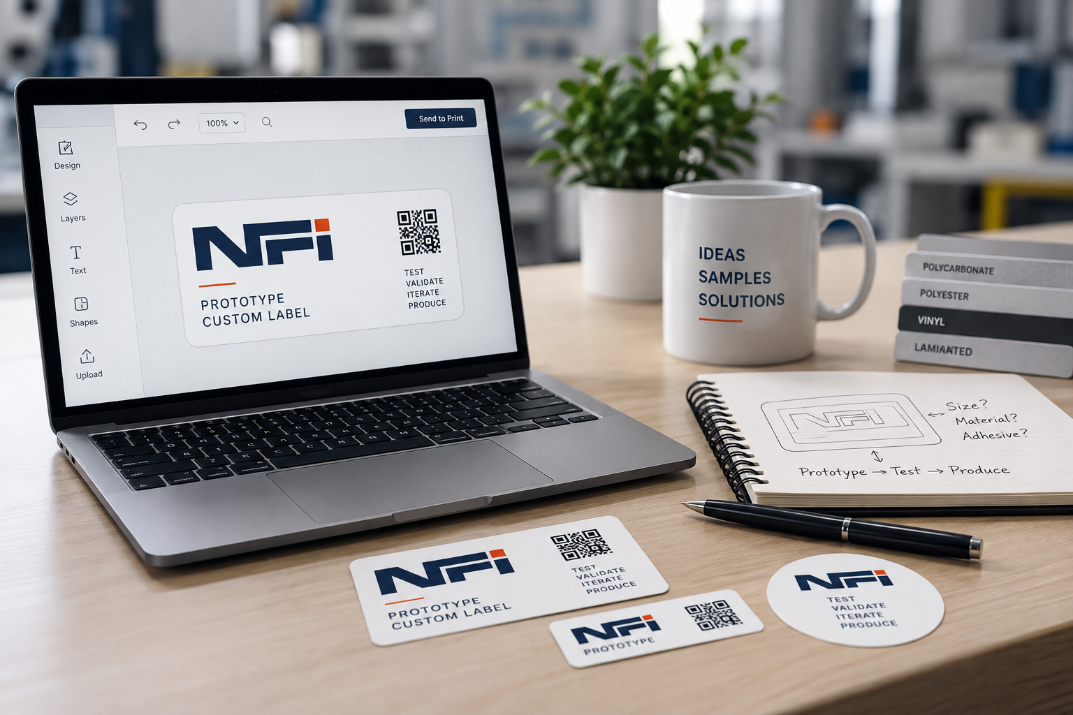 Modern Label Prototyping Workspace